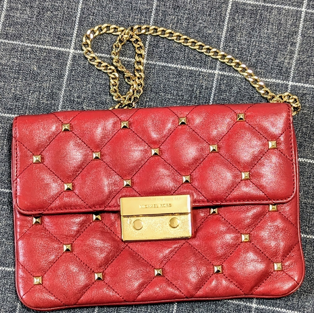 Michael Kors Sloan Quilt Stud Clutch